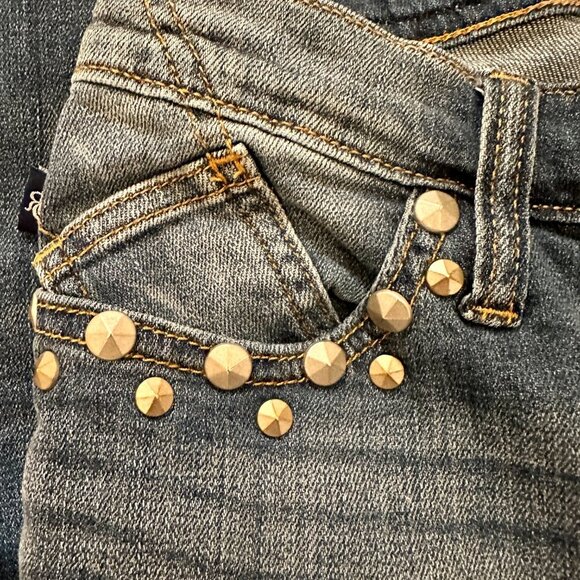 Rock & Republic Denim Jeans Women's Size 4 Blue Low Rise Indee Distress Studded - Picture 2 of 14